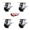 Service Caster 4 Inch Heavy Duty Rubber on Aluminum Caster Set with Roller Bearings and Brakes SCC-35S420-RAR-SLB-4 - alternate 4